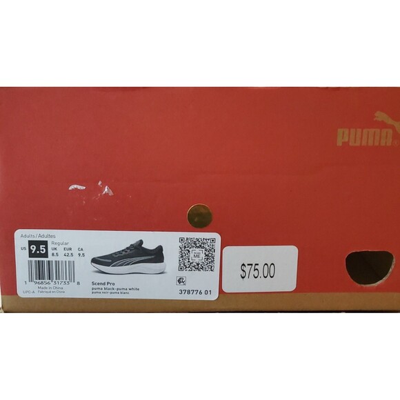 PUMA Men's SCEND PRO Black/White Running Shoes (378776-01)-Various Sizes - Picture 10 of 11